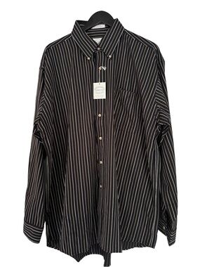 VINTAGE NWT Forsyth of Canada Striped Dress Shirt Men's XL 100% Cotton